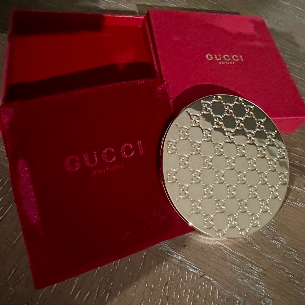 Gucci Monogram Mirror Compact with Velvet Box